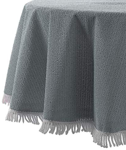 BEAUTEX Wetterfeste Garten Balkon Terrasse Camping Weichschaum Tischdecke, Größe + Farbe wählbar (rund 160 cm, Grau)