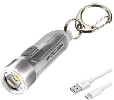 Nitecore Tiki Keychain Flashlight with UV High CRI Lights, 300 Lumens USB-C Rechargeable and LumenTac Charging Cable