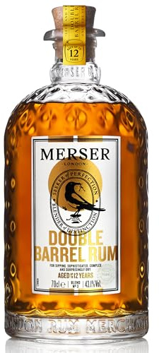 Merser Double Barrel Rum 70cl | A Masterful Blend of Caribbean Rums | Aged up to 12 Years | Multi-Award Winning Rum | 43.1% ABV