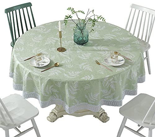GDDO Tovaglia impermeabile, in plastica PVC, tovaglia rotonda per tavolo circolare, facile da pulire, tovaglia da giardino, A, 180 cm