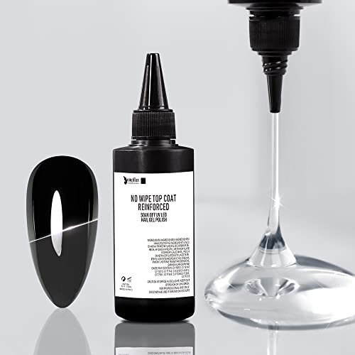 Beautilux 100ml Top Coat Gel UV TPO-Frei High Gloss Long Lasting HEMA-FREE No Wipe Top Coat Soak Off Überlack Für UV Nagellack Nail Art Salon