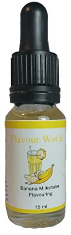 Flavour World High Strength Food Flavouring concentrate with pipette dropper 15ml (Banana Milkshake)