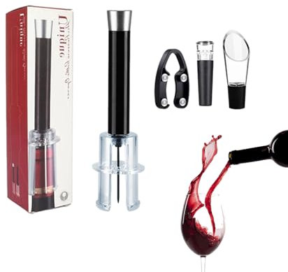 Set de regalo para abridor de vino | Juego de 4 abridores de botellas de vino a presión de aire | Abridor de vino práctico | Set de regalo con abridor de botellas de vino, accesorios para no