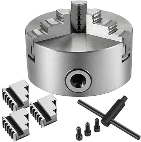 125 Mm 3 Metalldorn-Reversible Professionelles Zubehör Für Metalldrehmaschine DREI-Backen-Drehfutter Bohrfutter Backenfutter Drechselfutter Metallisch, K11-125 Lathe Chuck 5 Inch