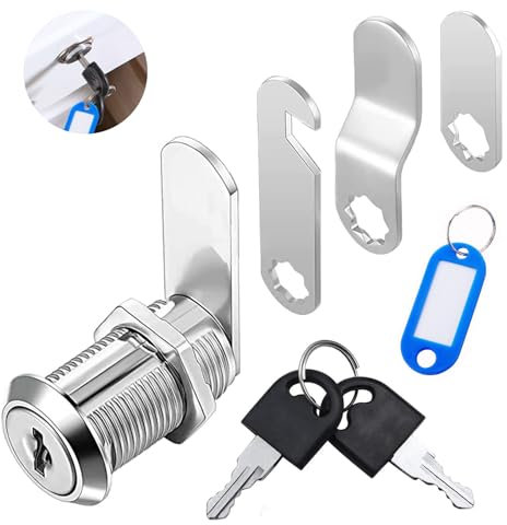 Serrure boite aux lettres 30mm, Barillet boite aux lettres avec 1 label 2 Clés 4 Plaques de Verrouillage Différentes, Serrure boite aux lettres ptt agréé Serrures D'armoire à Outils, Casier