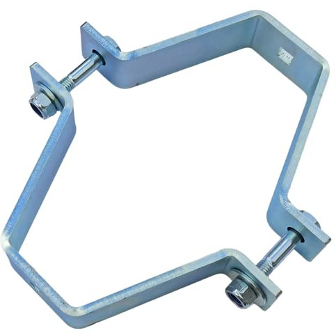 5 mm dicke universal Rohrschelle, Rohrhalterung, Rohrklemme, Mastschelle, Doppelschelle aus Stahl verzinkt - starke Unterstützung für Rohre - Ideal für Indoor & Outdoor (D: von ⌀ 310 bis 350 mm)