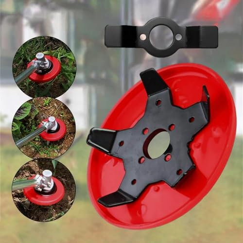 Coupe Herbe Plaque De Désherbage, Disque De Désherbage avec 2Types De Lames De Coupe, Universelle Tête De Tondeuse à Gazon, Tête De Débroussailleuse à Gazon pour Les Champs De Riz et Les Terres Arides
