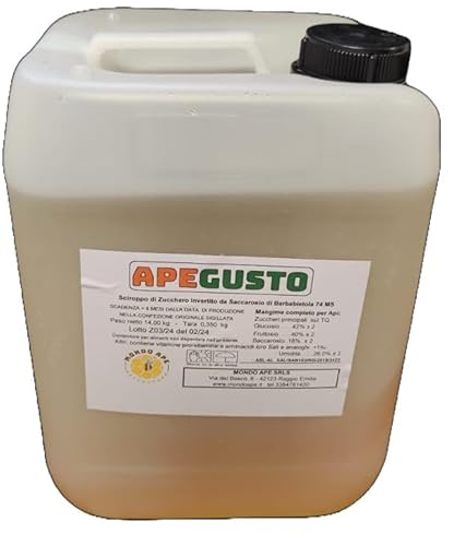 Mondo Ape Sciroppo per Api, ApeGusto - Sciroppo Liquido zuccherino di Barbabietola - Tanica da 14 kg - Nutrimento per api, alimento per Apicoltura