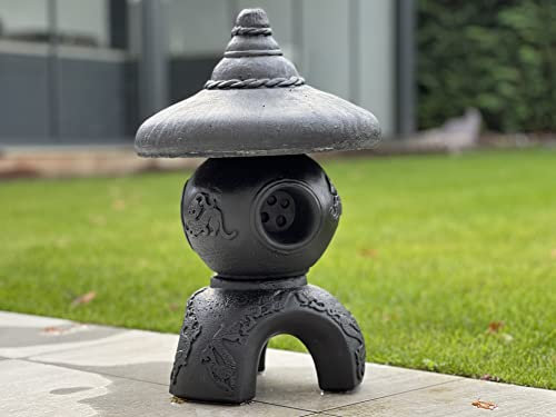OLOMA Stone lantern pagoda figure Concrete japanese sculpture Outdoor chinese decor Cement Asian decoration Zen garden ornament Pagoda lover gift Handmade statue Front door decoration