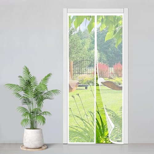 Magnetic Fly Screen Door, 60 x 200 cm, Insect Protection Balcony Door, Magnetic Curtain, No Drilling, Easy Adhesive Installation, Fly Curtain is Ideal for Living Room, Cellar Door and Patio Door,