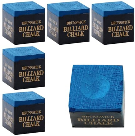 Rumyve 6 Pcs Billiard Pool Chalk,Blue Snooker Cue Tip Accessories,Non Slip Cue Chalks for Snooker Players Bars Home Sports Hobbies Pool Table