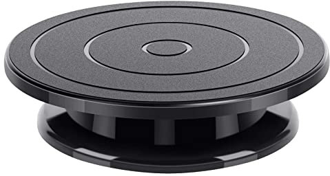 Comforty Piatto girevole per torta, 28 cm, nero, piatto girevole per torta