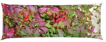 Langer Kissenbezug mit brennendem Busch mit roten Beeren, bedruckt, 50,8 x 137,2 cm, weiche Nackenrolle mit Reißverschluss, für Weihnachten, Jubiläen und mehr