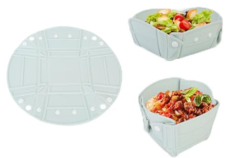 Promilove Camping Bowl Collapsible Silicone Bowl Portable Camping Tableware Folding Picnic Bowl for Travel Camping Fridge Food Storage