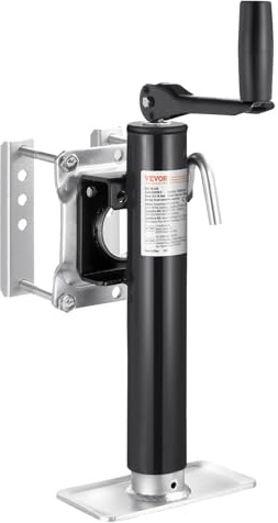 VEVOR Cric för släpvagn, dynamisk lastkapacitet 907 kg vridbar tung belastning med bultar, 254 mm släpvagn stativ med handtag för husbil