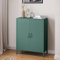 skølm Atria Kommode Metall – Sideboard für Wohnzimmer in Dunkelgrün – Metallschrank mit Doppeltür – Aufbewahrungsschrank 100x80x38 cm – Mehrzweckschrank mit verstellbaren Einlegeböden – Küchenschrank
