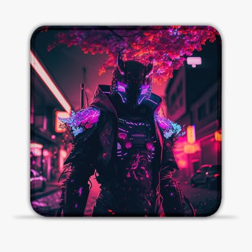 LJSPTU Gaming Mouse Pad Warrior Portable 30x30cm Heat-Resistant Stitched Edges Non-Slip Base 360° Smooth Tracking for Esports, Compact for Travel Gaming Setup