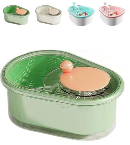 Limpiador de frutas, lavadora de frutas y verduras, limpiador giratorio de frutas y verduras con cepillo (verde)