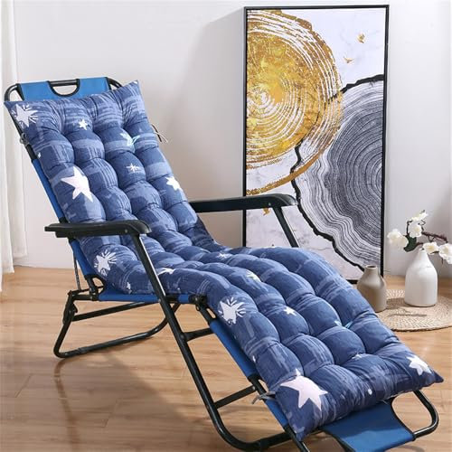 Mateju Cojín para Tumbona de Jardín, Estampado Suave Cómodo Cojín Reclinable Colchoneta para Tumbonas, Ideal para Exterior Sillas Balcón Playa Terraza (Estrella Azul,53x53cm)