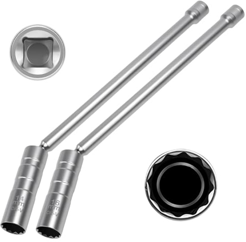 Byfoyif 2 Pcs Douille Bougie 16 mm/14 mm, Clé à Bougie Magnétique Rotation à 360 Degrés, Douille Bougies Allumage avec 12 Points, Clef à Bougie en Acier 30 cm de Long, pour Réparation Véhicule Voiture