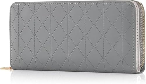 RRANCharltu Purses for Women Ladies Purse Long Wallet for Women,Grey