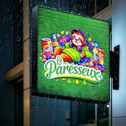 Insegna Luminosa a LED Bifacciale Personalizzata per Esterni - Insegna Pubblicitaria Illuminata, Segnaletica a LED per Esterni per Aziende, Saloni, Bar e Ristoranti, Insegna Luminosa con Logo (Piazza)