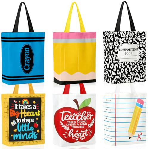 gyoyede Teacher Appreciation Gifts, Teacher Canvas Tote Bag, Thank you Gift, Sturdy Shoulder Bag for Teachers Teaching Assistant School Leaving Gifts