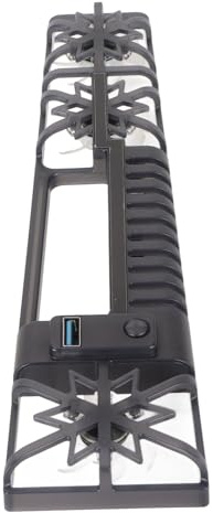 Omquot Slim-konsolkylfläkt, tyst design, höghastighets RGB-ljus, USB 3.0-port för skiva, digitala utgåvor, svart