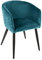 Atmosphera - Fauteuil Marlo Bleu Canard en Velours