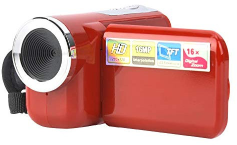 Topiky Kids Digital Camera Camcorder HD 4K 16X Zoom 2'' LCD Screen Memory Card Supported Portable Video Recorder for Children Birthday Gift Red