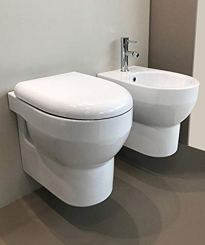 NONAME Vaso WC sospeso Senza brida Copri Vaso WC e Bidet sospeso Serie Rim