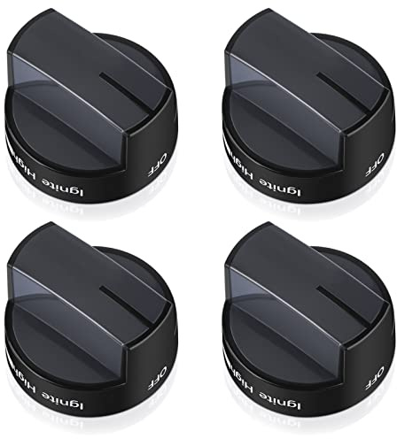 W10339442 Gas Stove Knobs, Cooktop Surface Burner Control Knobs Black Replacement, Compatible with Whirlpool Gas Range/Stove/Oven, Replaces WPW10339442 PS11753188 (4packs)