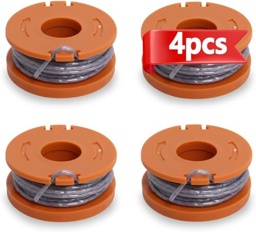 Poweka Strimmer Spool Compatible with Mac Allister MGTP18Li Trimmer Line，1.65mm Autofeed Replacement Strimmer Spools (Pack of 4)