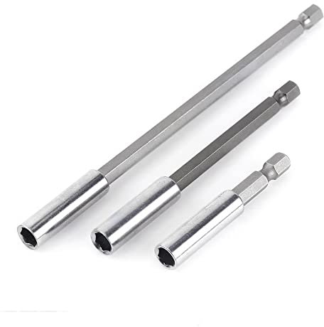 Fongmore 3 piezas 1/4 hexagonal varilla magnética taladro fijador extensión 60 100 150 Quick Release taladro fijador extensión para tornillo tuerca taladro Driver mano