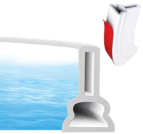 2M Duschdichtung Selbstklebend Silikon Weiß, Wassersperre Schwallschutzleiste Dusche, Dichtung Dusche, Schwelle Wasser Barriere, für Küche, Badezimmer (2m-3×5cm)