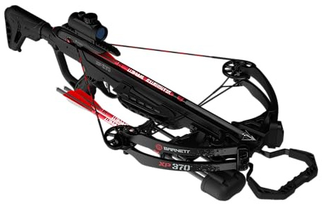 Barnett Explorer XP370 - Compact and Lightweight Crossbow. 370FPS, Adjustable Butt Stock, Illuminated Red Dot Scope, with Headhunter Bolts, Side Mount Quiver and Precision Textures