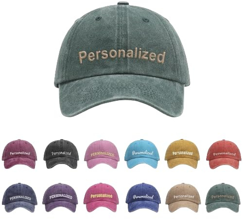 GELLEDI Cappellino da Baseball Personalizzato con Testo Ricamato, Cappello Unisex Regolabile e Personalizzabile, Adatto Come Regalo di Compleanno o per Le Feste per Mamme, papà, Uomini, Donne e Amici