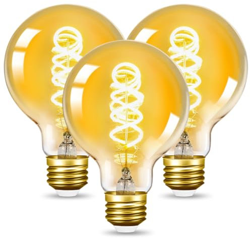 Amdenkyu Edison Vintage Glühbirne, E27 LED dimmbar Lampe warmweiß 2700K ersetzt 40 Watt Glühbirne E27 LED Leuchtmittel für Retro Beleuchtung 3 Stück.
