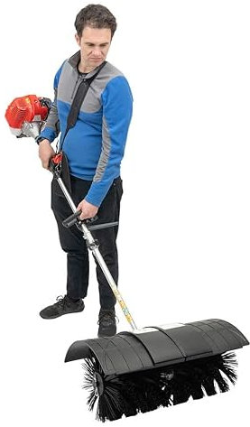 52CC 2.3 PS Benzin-Motorbesen Schneefräse Motorisierter Kehrmaschinen, Upgraded Schneefräse Benzin-Kehrmaschinen-Set für den Außenbereich