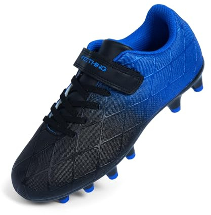 FEETHING Kids Football Boots | Boys Girls Outdoor Athletic Football Shoes, Firm Ground Little Big Kid Soccer Cleats