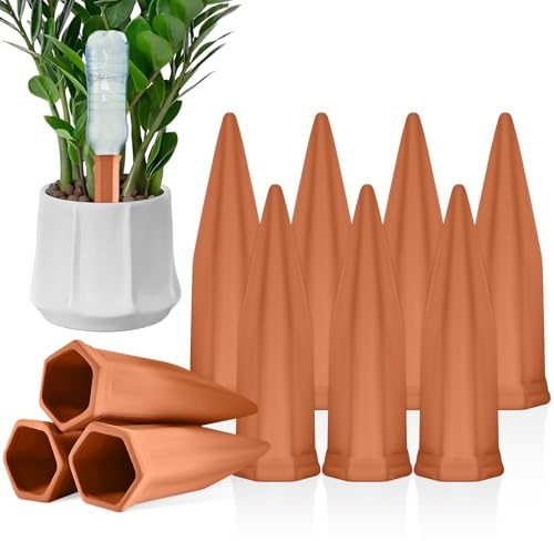 Coni d'irrigazione, Set Irrigazione a Goccia, 10 coni di fango per piante da casa e vasi da balcone, kit di irrigazione per piante di vacanza, bottiglie di vino e animali domestici