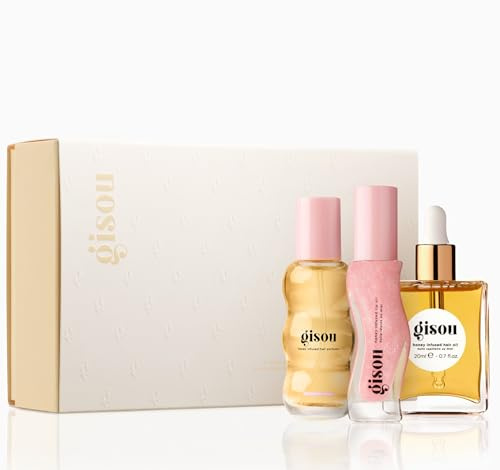 Gisou Honey Gloss On The Go Travel Set, Wildflower Honey Hair Perfume, Watermelon Sugar Lip Oil, Hair Oil, Shine-Boosting