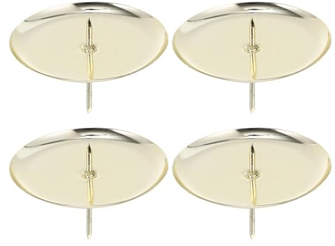 jojofuny Lot De 4 Bougeoirs Ronds en Fer Support De Fixation De Bougie Photophore en Métal Base De Bougie De Table 2.36 in pour Couronnes De Noël Thanksgiving Salon Et Salle À Manger