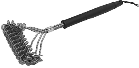 Masyrt Grillborste med extra stark, långt handtag, grillrengöringsborste, grilltvättborste, rostfritt stålborste för grillgaller (T-formad rengöringsborste)