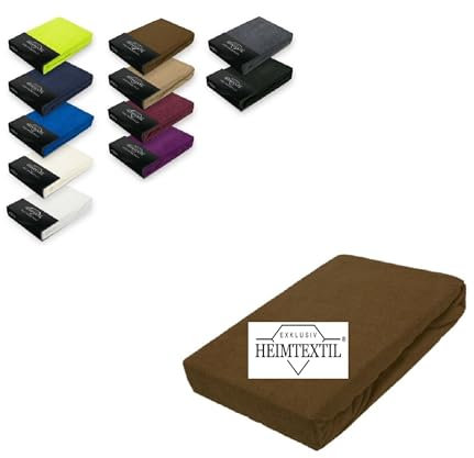 Exklusiv Heimtextil Frottee Spannbettlaken Marke 60-70 x 140 cm 80% Baumwolle, 20% Polyester Öko - Tex Zertifiziert, Markenqualität, Matratzenhöhe bis 10 cm, Schokobraun