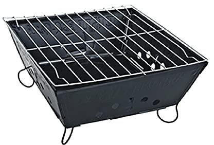 jiande Parrilla Plegable portátil Parrilla de Barbacoa de Barbacoa desechable Horno portátil para al Aire Libre Camping Estufa desechable Estufa de Carbono Estufa de Picnic Negro