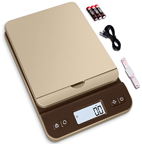 QP Digital Shipping Postal Scale, 86lb/0.1oz Accuracy Postage Scale with Hold/Tare Function, LCD Display, Flip-up Holder Package Scale, UPS Postal Scale for Packages, Battery & Tape Measure Included