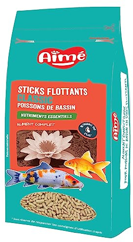 Aimé | Classic flytande pinnar | dammfiskmat | komplett mat | rik på viktiga näringsämnen, vitaminer och spårämnen | 180 g | 2000 ml