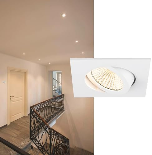 SLV New TRIA UNIVERSAL 68 - Lámpara de techo empotrable (2500/3000/4000 K, 60°, IP20, cuadrada), color blanco