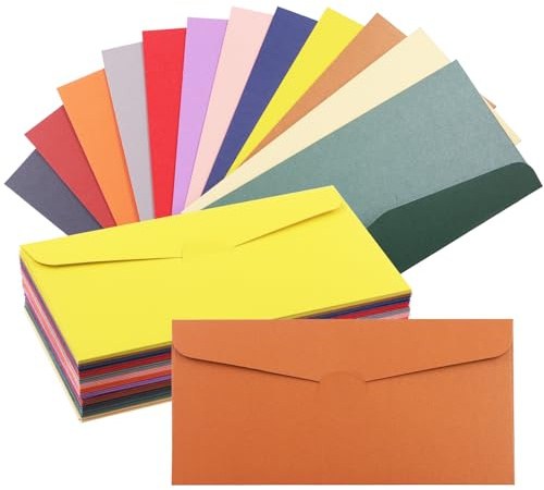 Swpeet 36 piezas 4.33 X 8.66 pulgadas juego de sobres de papel de perlas de 12 colores, sobres de solapa brillante, ideal para oficinas, tarjetas de regalo de bodas, invitaciones
